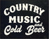 Posterizer 1 pcs-Country Music and Cold beer-Men's Art Collection-Gift for Music Fans- Art for Cafe, Restaurant, Coffee Bar - unframed wall art...